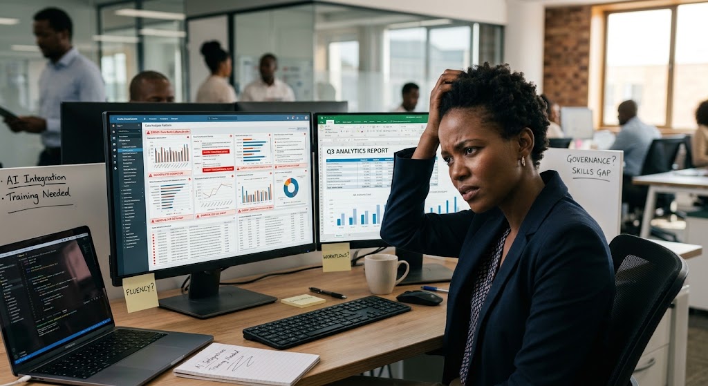 Overwhelmed Analyst Facing Data and Skills Gap