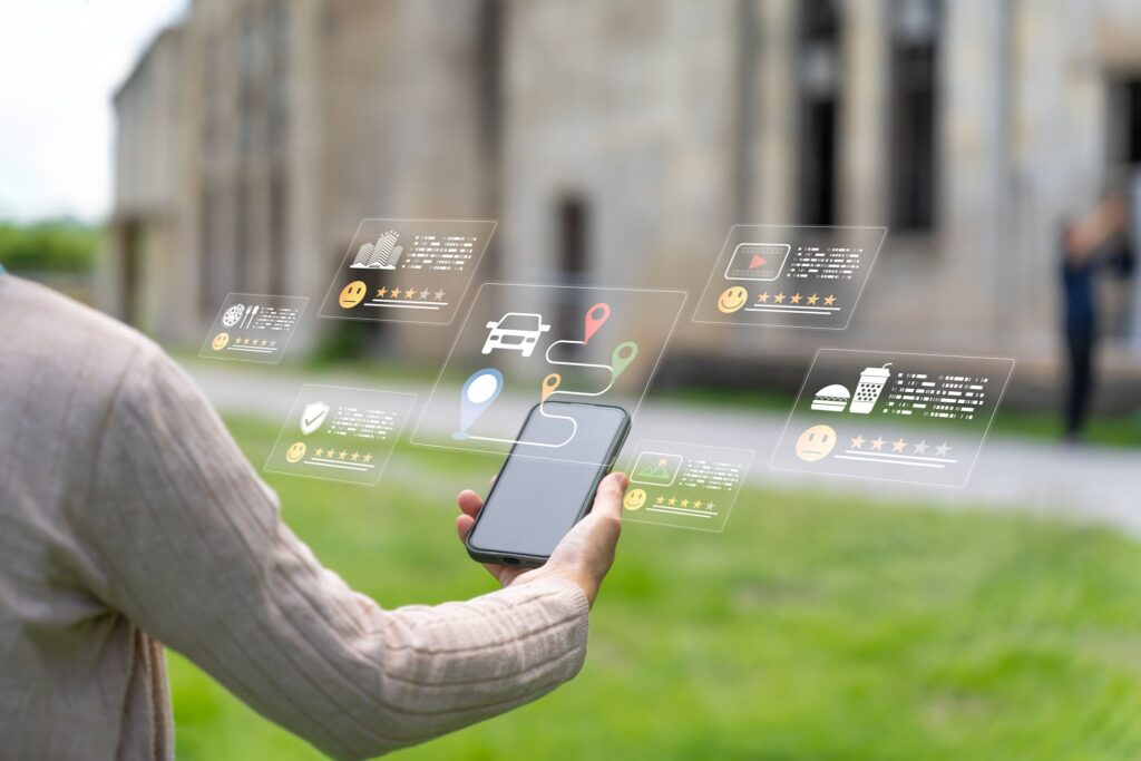 Mobile data collection and GIS survey app used at a tourism destination for real-time visitor insights.